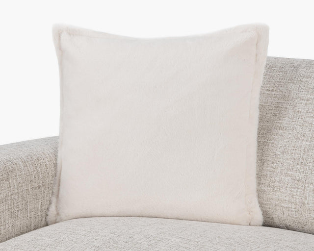 NV Taiga Ivory Faux Fur Multiple Sizes 22x22 Throw Pillow (Set of 2) - Ornate Home