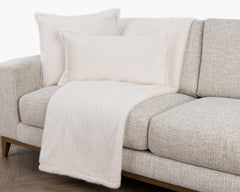 NV Taiga Ivory Faux Fur Multiple Sizes 22x22 Throw Pillow (Set of 2) - Ornate Home