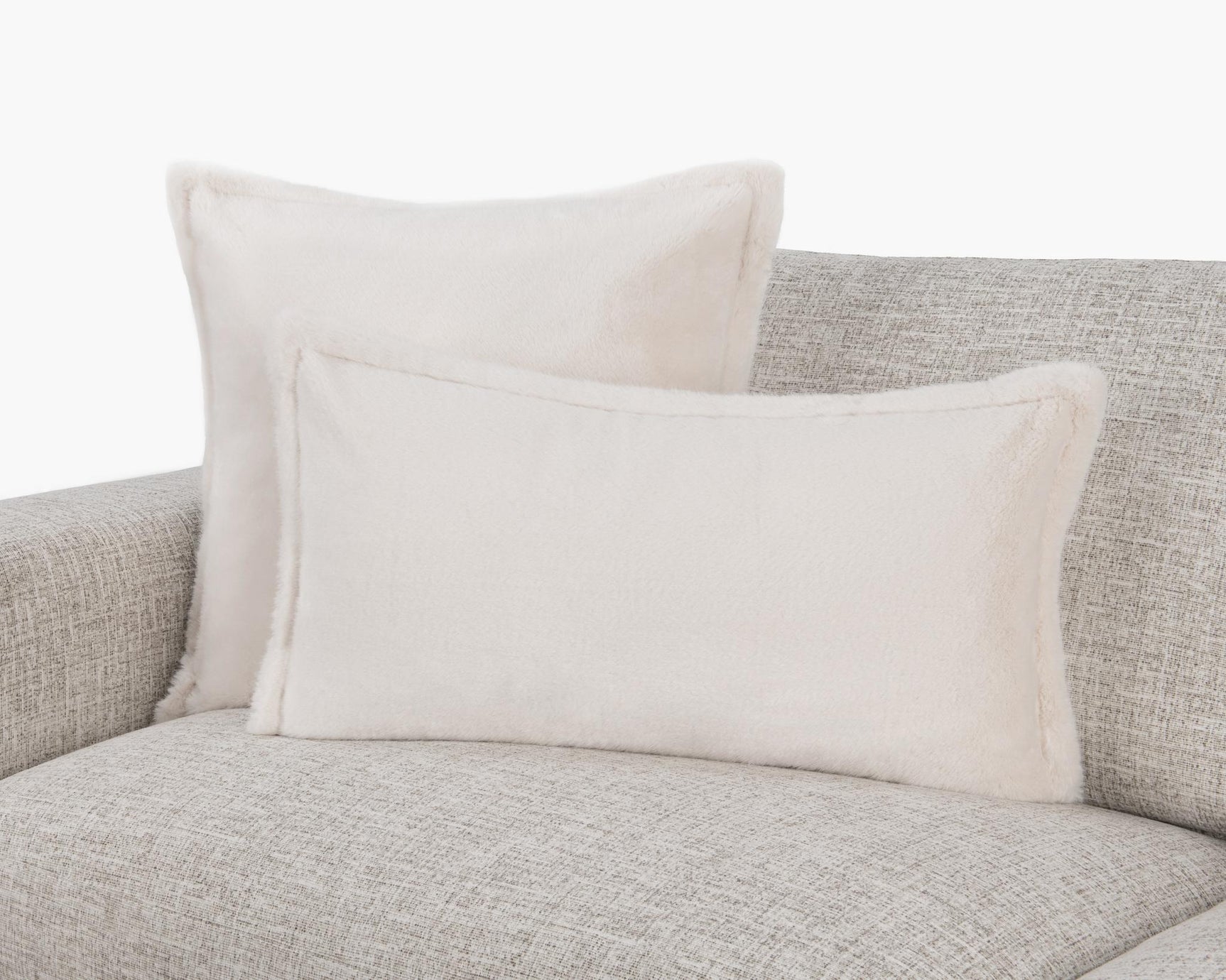 NV Taiga Ivory Faux Fur Multiple Sizes Throw Pillow (Set of 2) - Ornate Home