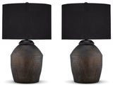 Naareman Metallic Black 2-Piece Lamp Set (Online Special Price) - Ornate Home