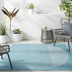Nabil Aqua Outdoor Area Rug - Clearance - Ornate Home