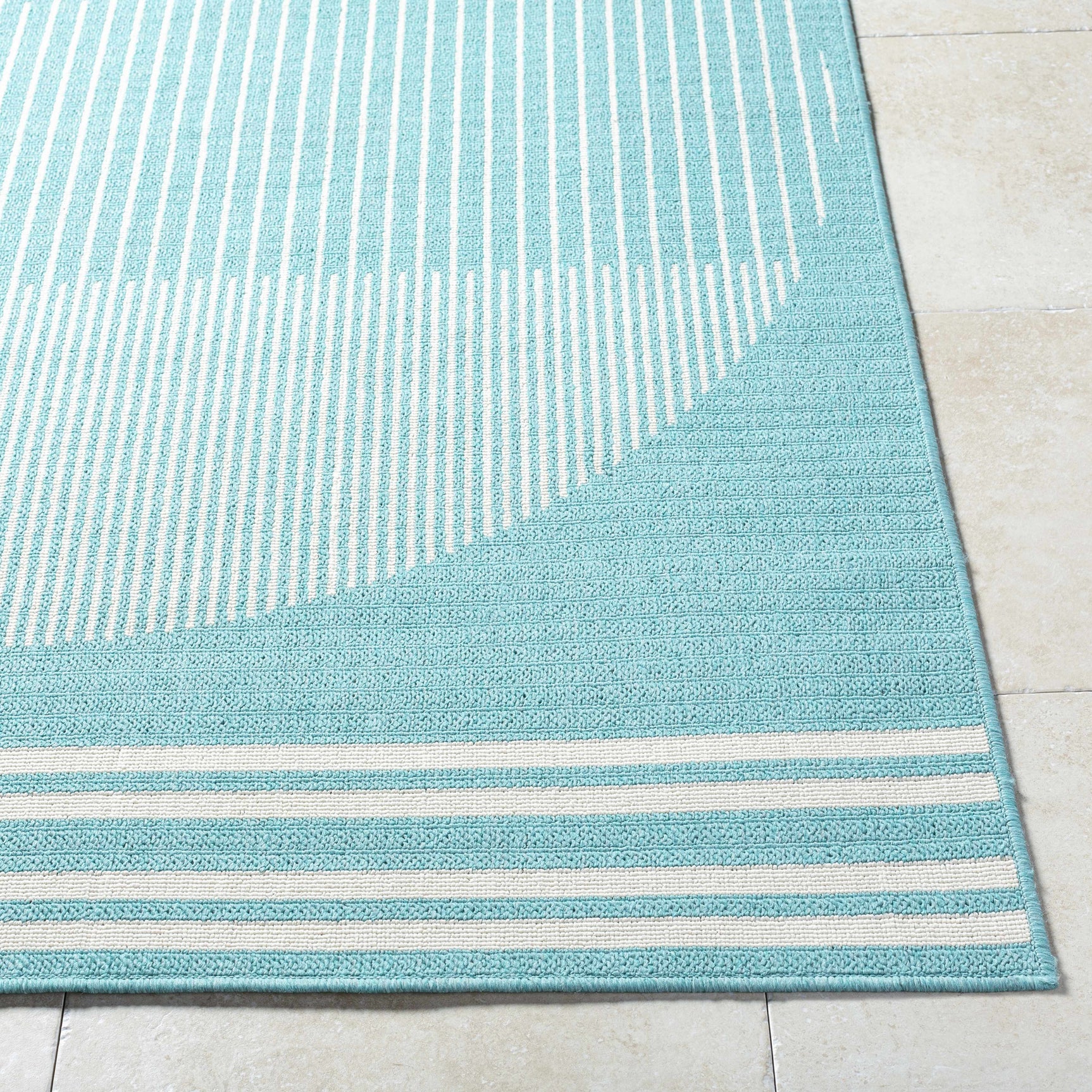 Nabil Aqua Outdoor Area Rug - Clearance - Ornate Home