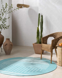 Nabil Aqua Outdoor Area Rug - Clearance - Ornate Home