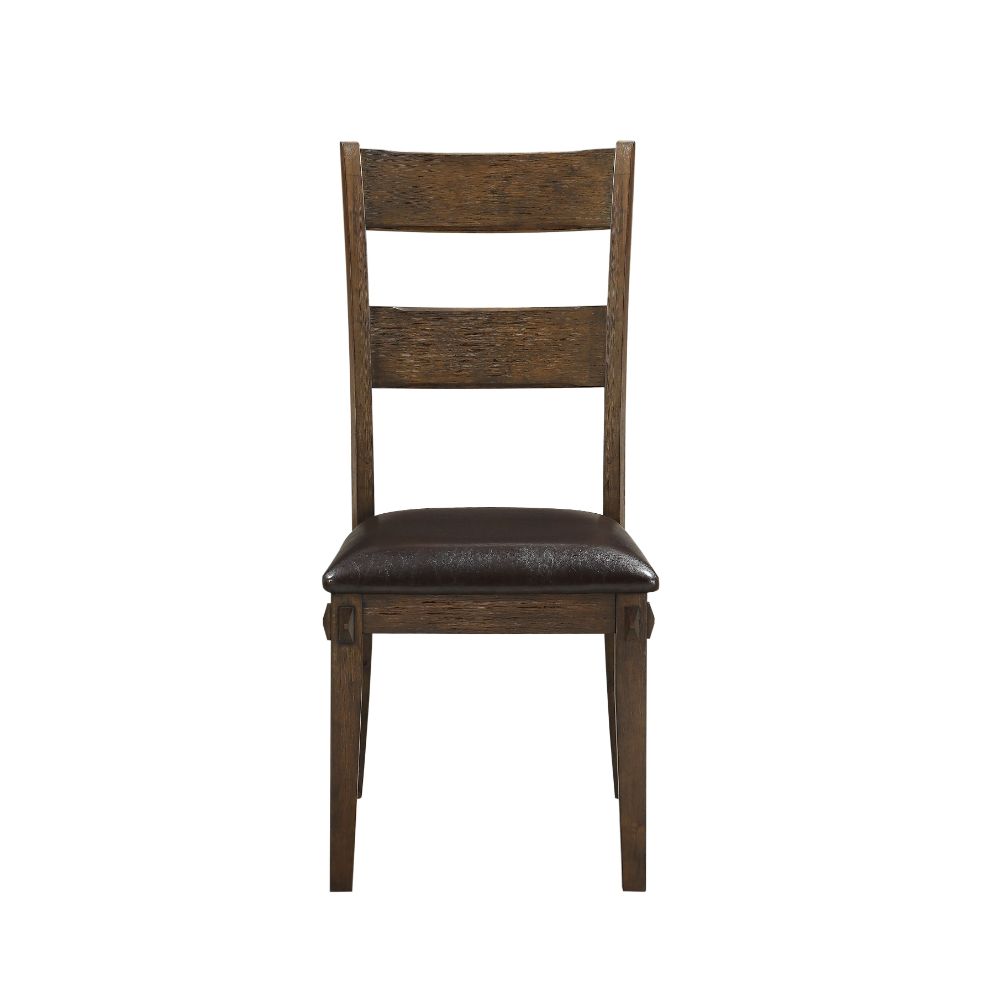Nabirye PU & Dark Oak Side Chair - Ornate Home