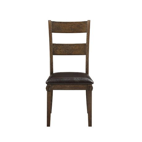 Nabirye PU & Dark Oak Side Chair - Ornate Home