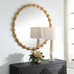 Nacala Gold Round Mirror - Ornate Home
