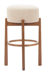 Nade Beige & Walnut Barstool (Set of 2) - Ornate Home