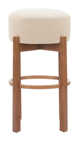 Nade Beige & Walnut Barstool (Set of 2) - Ornate Home