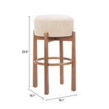 Nade Beige & Walnut Barstool (Set of 2) - Ornate Home