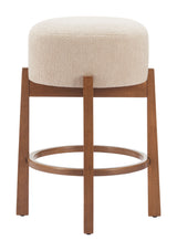 Nade Beige & Walnut Counter Stool (Set of 2) - Ornate Home