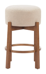 Nade Beige & Walnut Counter Stool (Set of 2) - Ornate Home
