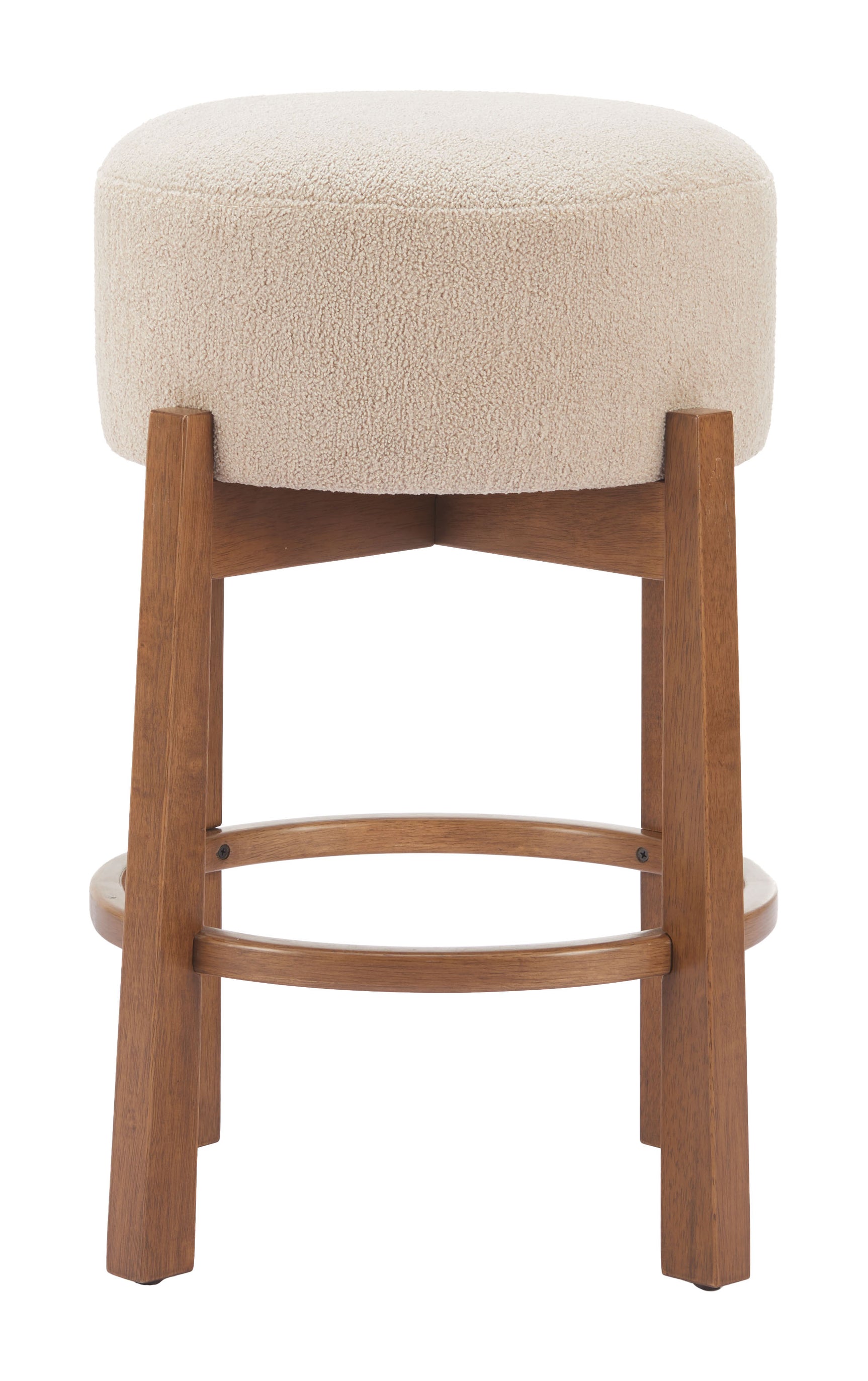Nade Beige & Walnut Counter Stool (Set of 2) - Ornate Home