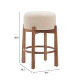 Nade Beige & Walnut Counter Stool (Set of 2) - Ornate Home