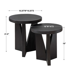 Nadette Dark Espresso Nesting Tables (Set of 2) - Ornate Home
