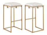 Nadia Beige Upholstered Backless Bar Stool (Set of 2) - Ornate Home