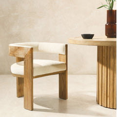 Nadia Cream/Natural Dining Chair - Ornate Home