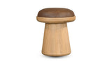 Nadia Dark Brown Leather Swivel Accent Stool - Ornate Home