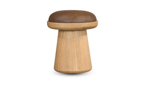 Nadia Dark Brown Leather Swivel Accent Stool - Ornate Home