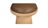 Nadia Dark Brown Leather Swivel Accent Stool - Ornate Home