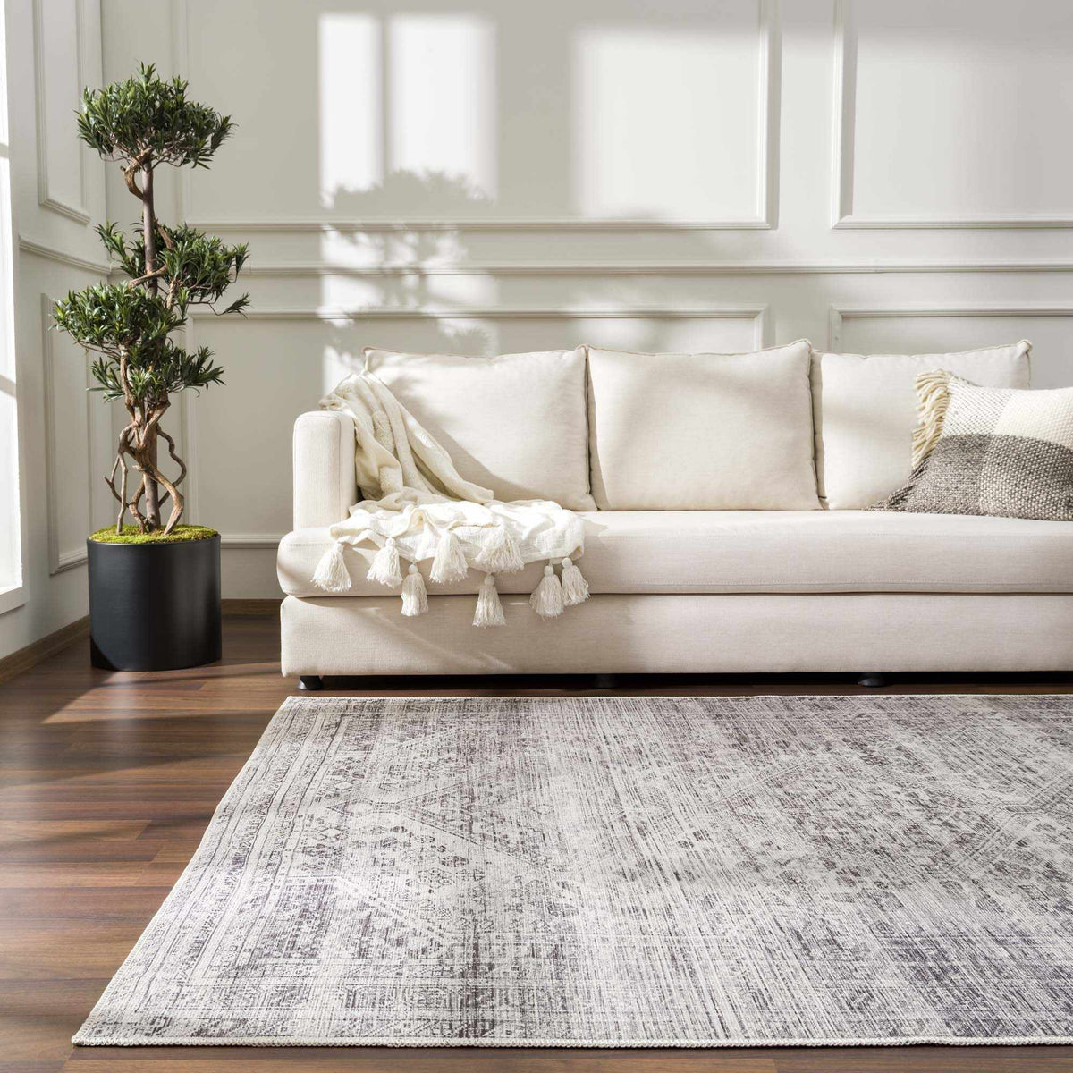 Nadie Blue Gray Medallion Area Rug - Clearance - Ornate Home