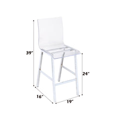 Nadie Counter Height Chair in Chrome (Set of 2) - Ornate Home