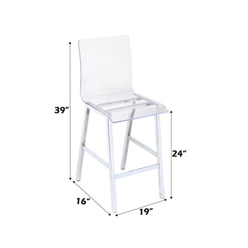 Nadie Counter Height Chair in Chrome (Set of 2) - Ornate Home
