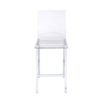 Nadie Counter Height Chair in Chrome (Set of 2) - Ornate Home