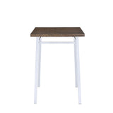 Nadie Square Bar Table in Chrome and Oak - Ornate Home