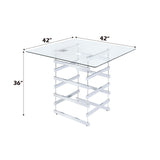 Nadie Square Counter Height Table in Chrome 72590 - Ornate Home