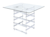 Nadie Square Counter Height Table in Chrome 72590 - Ornate Home