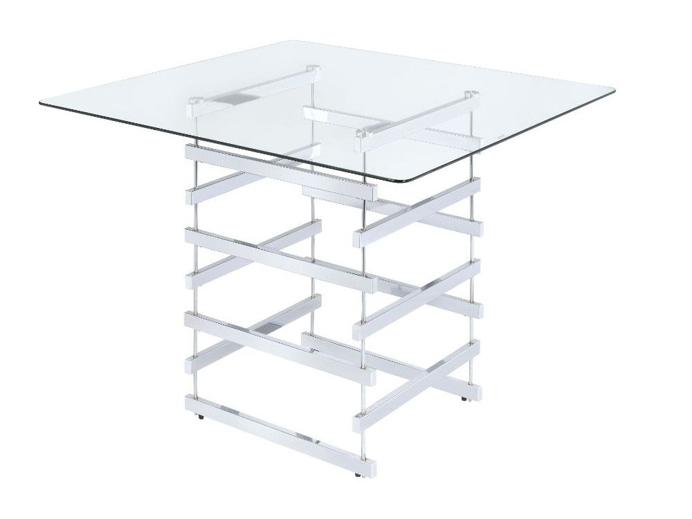 Nadie Square Counter Height Table in Chrome 72590 - Ornate Home