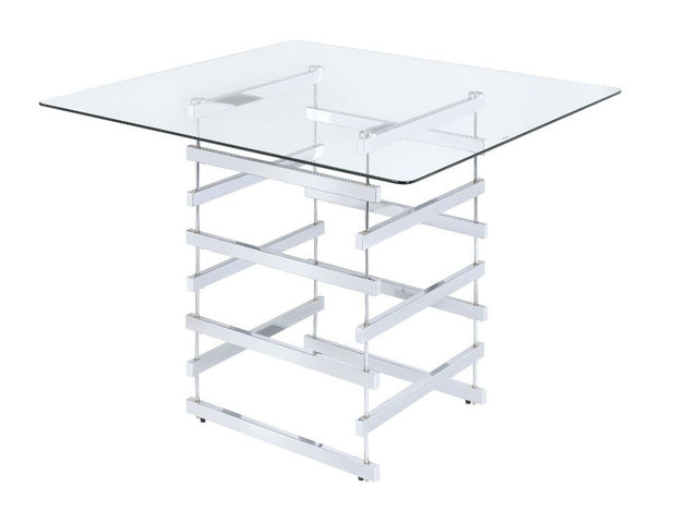 Nadie Square Counter Height Table in Chrome 72590 - Ornate Home