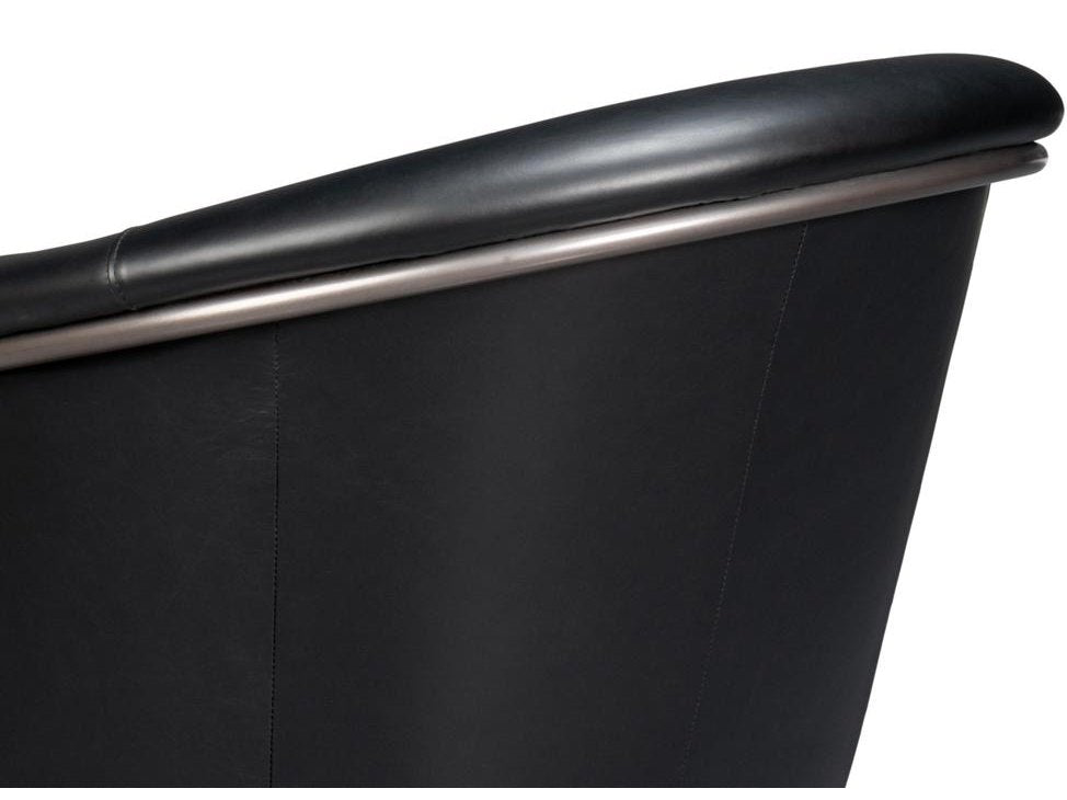 Nagel Black Distilled Leather Chair - Ornate Home