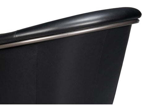 Nagel Black Distilled Leather Chair - Ornate Home