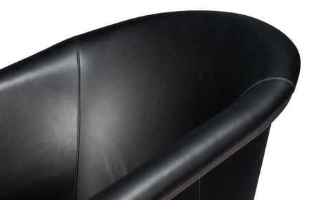 Nagel Black Distilled Leather Chair - Ornate Home