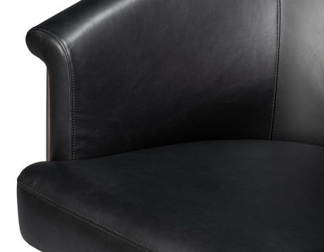 Nagel Black Distilled Leather Chair - Ornate Home
