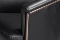 Nagel Black Distilled Leather Chair - Ornate Home