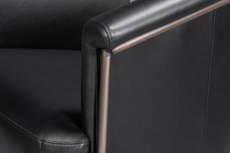 Nagel Black Distilled Leather Chair - Ornate Home