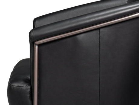 Nagel Black Distilled Leather Chair - Ornate Home