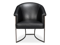 Nagel Black Distilled Leather Chair - Ornate Home
