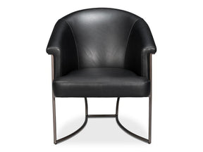 Nagel Black Distilled Leather Chair - Ornate Home