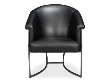 Nagel Black Distilled Leather Chair - Ornate Home