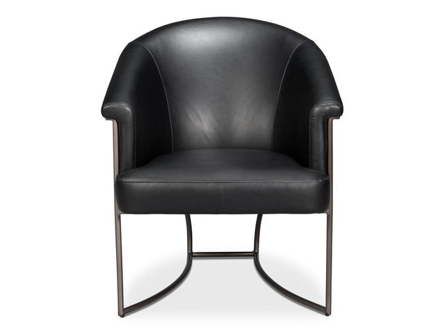 Nagel Black Distilled Leather Chair - Ornate Home