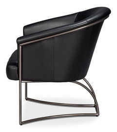 Nagel Black Distilled Leather Chair - Ornate Home