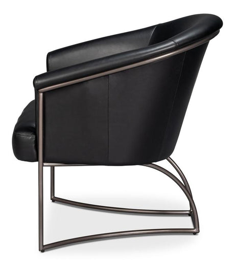 Nagel Black Distilled Leather Chair - Ornate Home
