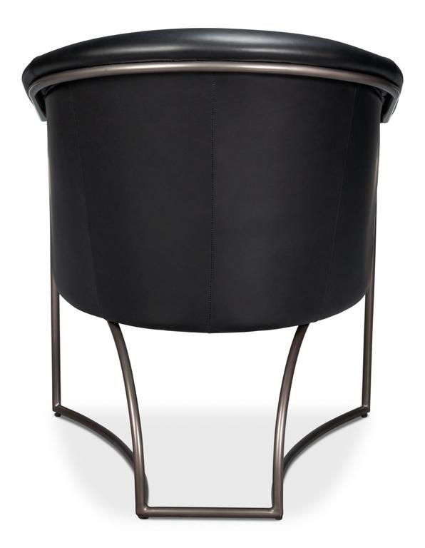 Nagel Black Distilled Leather Chair - Ornate Home