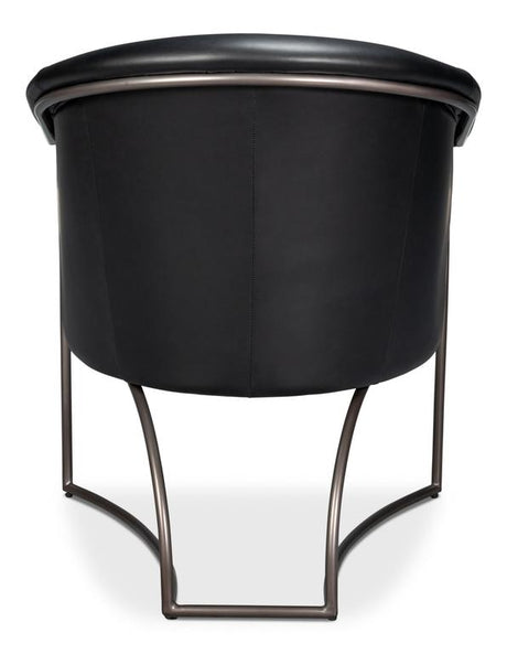 Nagel Black Distilled Leather Chair - Ornate Home