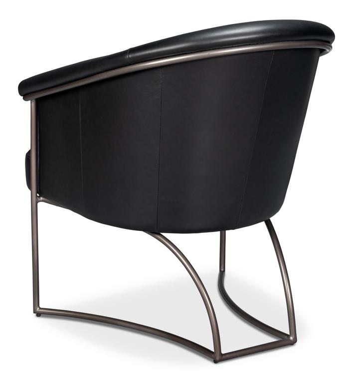Nagel Black Distilled Leather Chair - Ornate Home