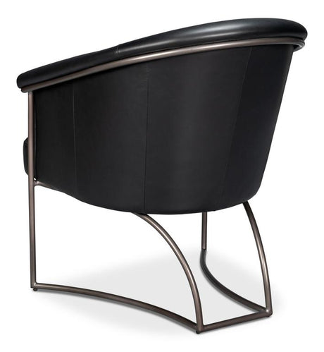 Nagel Black Distilled Leather Chair - Ornate Home