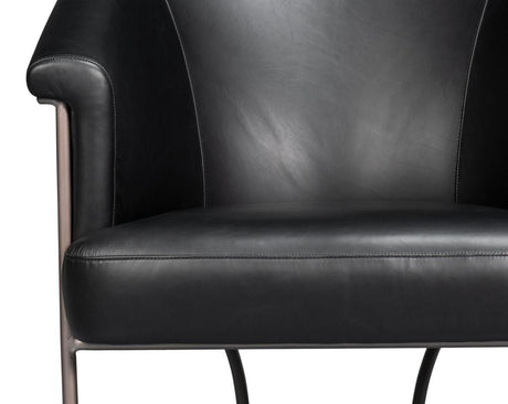 Nagel Black Distilled Leather Chair - Ornate Home